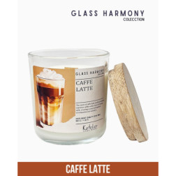 🌿Świeca Sojowa Glass Harmony Collection – 180 ml Caffe Latte – Elegancki Zapach Kawy