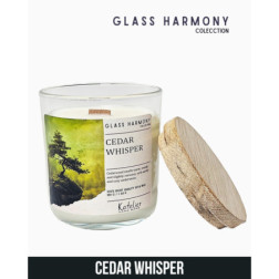 🌿Świeca Sojowa Glass Harmony – Cedar Whisper 180 ml | Drzewny Zapach Cedru