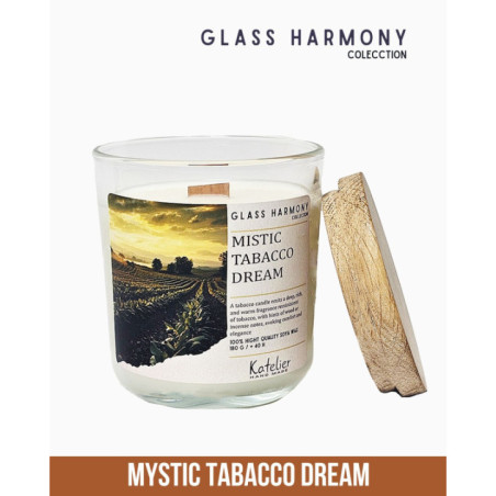 🌿Świeca Sojowa Glass Harmony - Mystic Tobacco Dream 180 ml | Tajemniczy Zapach Tytoniu