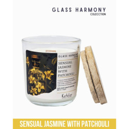 🌿Świeca Sojowa Glass Harmony - Sensual Jasmine with Patchouli 180 ml | Zmysłowy Zapach