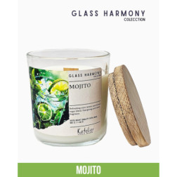 🌿Świeca Sojowa Glass Harmony - Mojito 180 ml | Orzeźwiający Zapach Mięty i Limonki