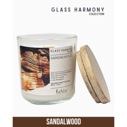 🌿Świeca Sojowa Glass Harmony - Sandalwood 180 ml | Luksusowy Zapach Drzewa Sandałowego