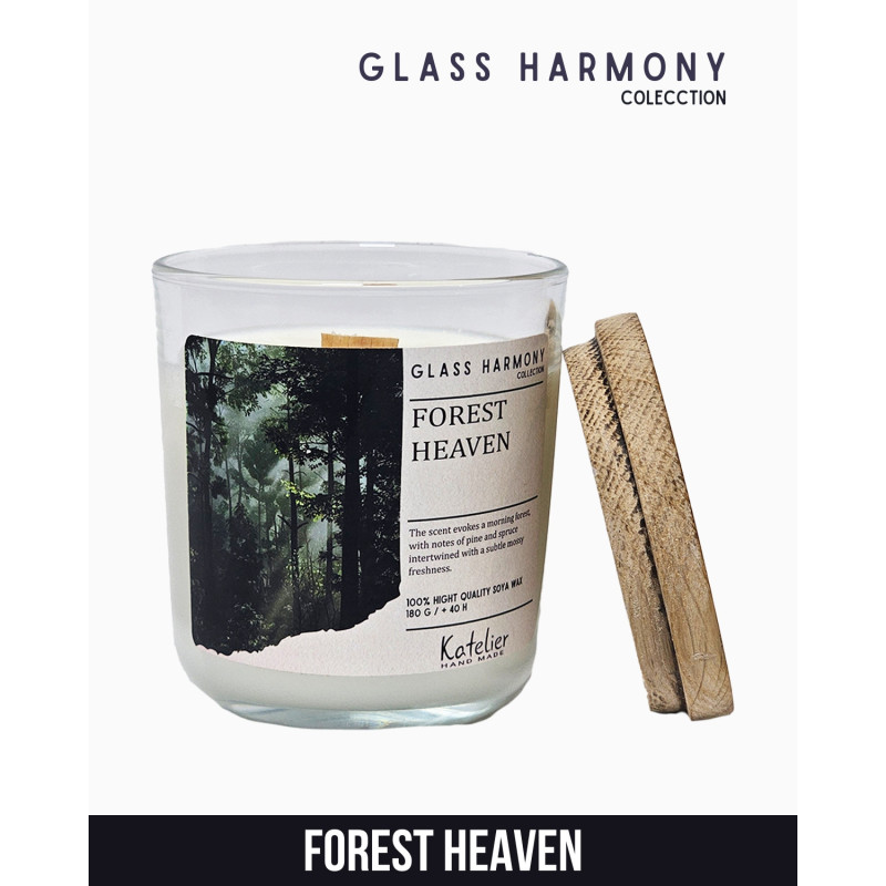 Świeca sojowa - Glass Harmony Collection - 180 ml - Zapach Forest Heaven