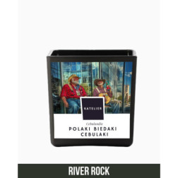 Świeca sojowa - Polaki Biedaki Cebulaki- 250 ml - Cebulandia - Zapach River Rock - Płomień bez cenzury