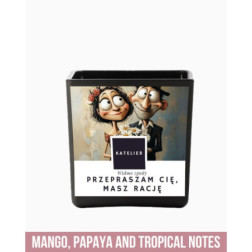 Świeca Sojowa Świeczka Zapach Mango Papaja Nuty tropikalne