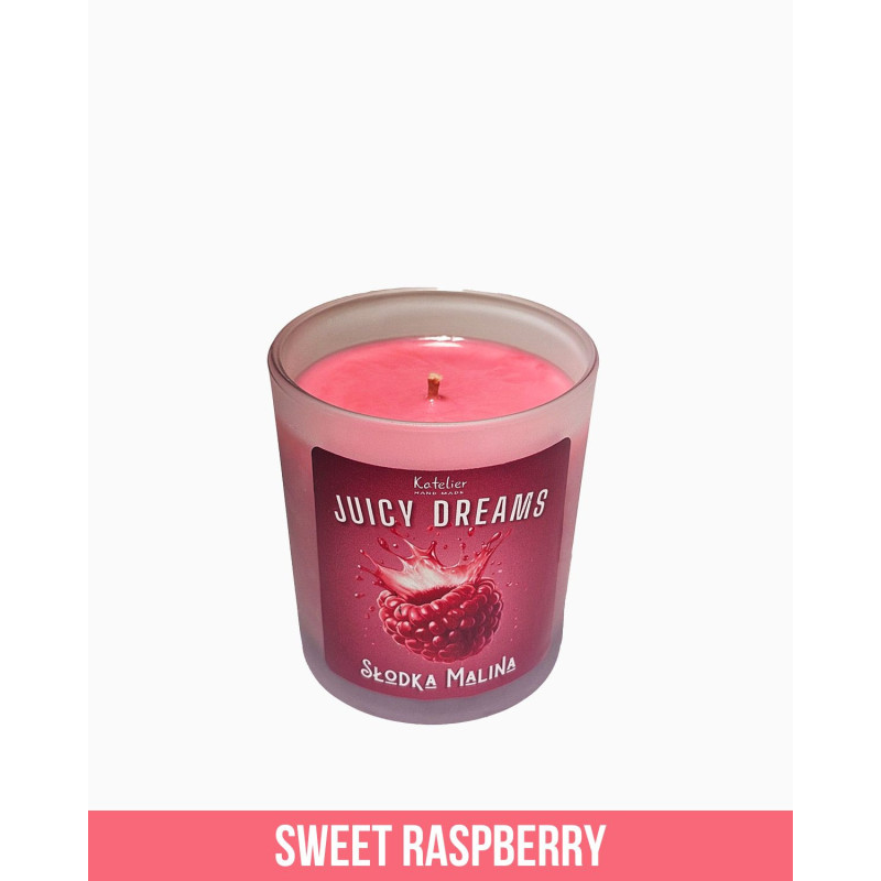 Świeca Sojowa - Juicy Dreams - 140 ml - Zapach Słodka Malina Świeca Sojowa - Juicy Dreams - 140 ml - Zapach Słodka Malina