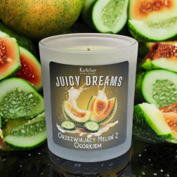 Świeca Sojowa - Juicy Dreams - 140 ml - Zapach Orzeźwiający Melon z Ogórkiem