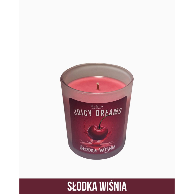 Świeca Sojowa - Juicy Dreams - 140 ml - Zapach Słodka Wiśnia