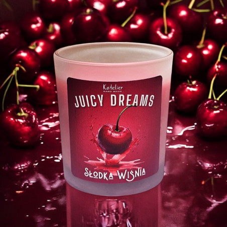 Świeca Sojowa - Juicy Dreams - 140 ml - Zapach Słodka Wiśnia