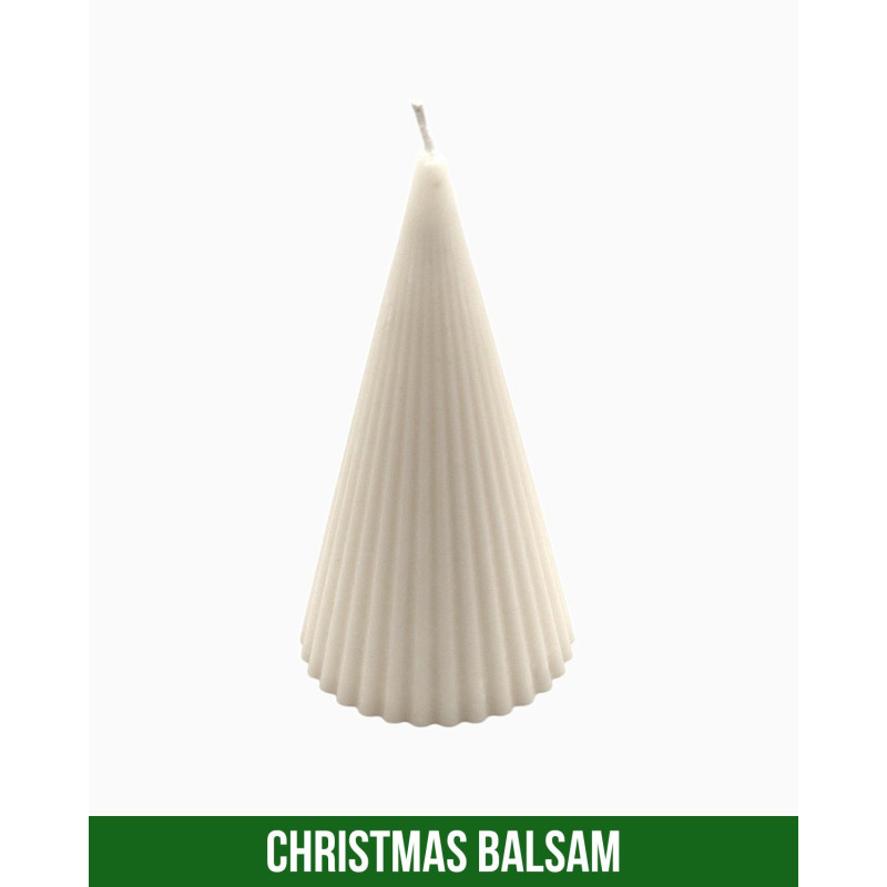 Świeca o zapachu choinki Dekoracyjna świeca w kształcie nowoczesnej choinki - 230 ml - Biała - Zapach Christmas Balsam Świeca o zapachu choinki Dekoracyjna świeca w kształcie nowoczesnej choinki - 230 ml - Biała - Zapach Christmas Balsam