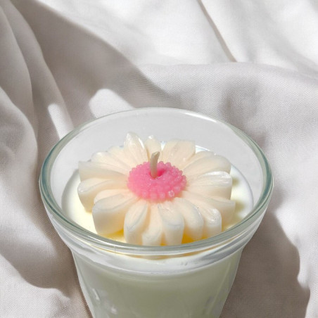 Świeca Sojowa - Stokrotka w szklanym wazonie 140 ml