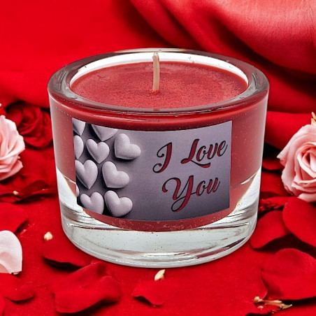 Świeca Sojowa - I Love You - 100ml - Idealny Prezent na Walentynki - Zapach FlowerBomb (V&R)