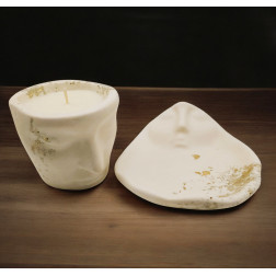 Zestaw Refleksja Noir- 2 elementy- świeca sojowa o zapachu Luxe Cashmere