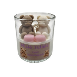 🧸Świeca Misie Tulisie Różowa – zapach makaroników 130 ml