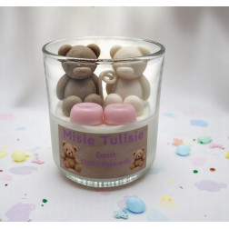 Świeca Misie Tulisie Różowa – zapach makaroników- 130 ml