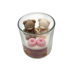🧸Świeca Misie Tulisie Różowa – zapach makaroników 130 ml