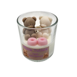 🧸Świeca Misie Tulisie Różowa – zapach makaroników 130 ml