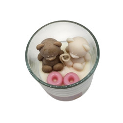 🧸Świeca Misie Tulisie Różowa – zapach makaroników 130 ml